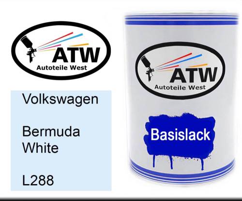 Volkswagen, Bermuda White, L288: 500ml Lackdose, von ATW Autoteile West.